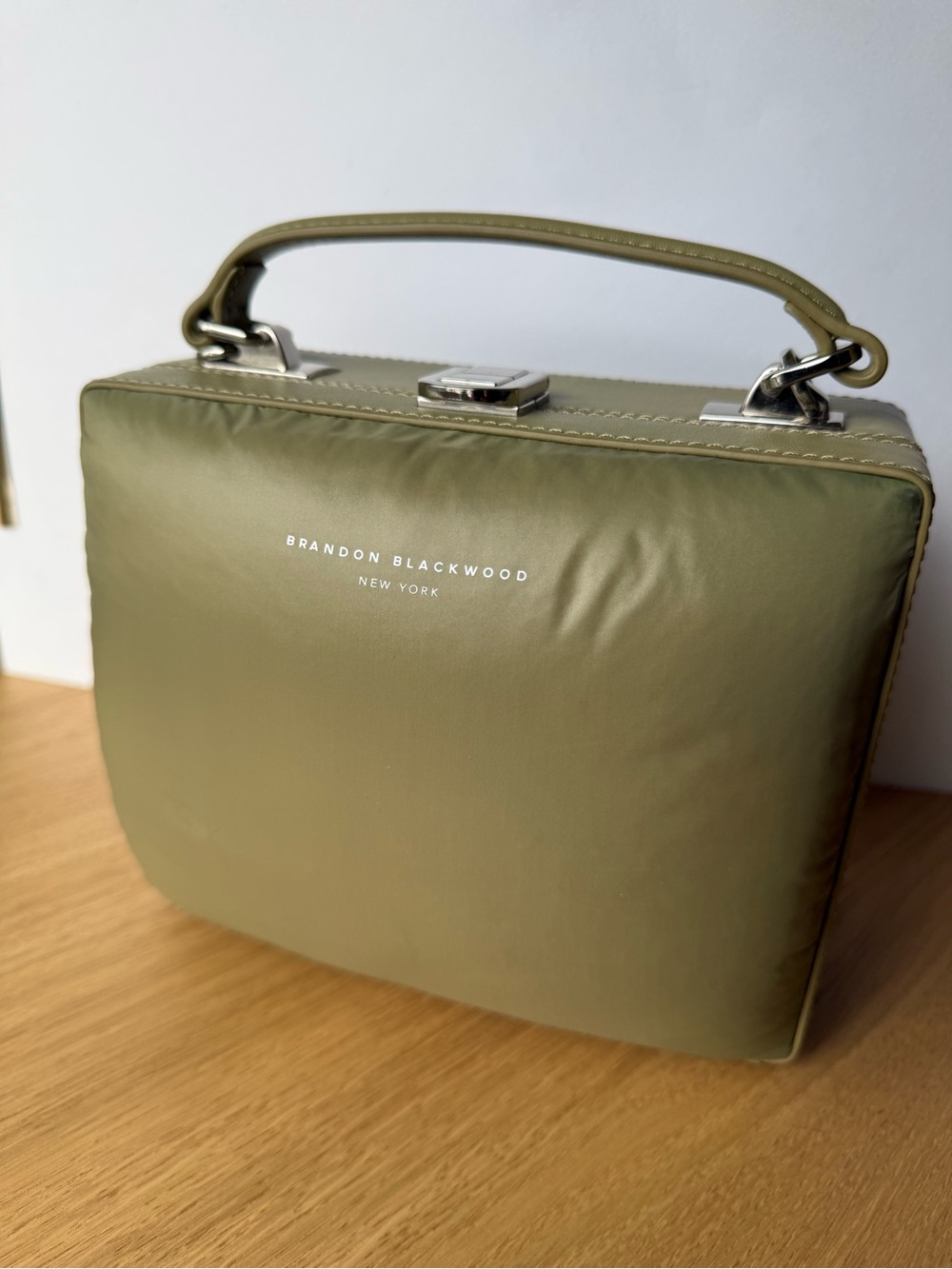 Brandon Blackwood Olive Green Box-Style Top Handle Bag